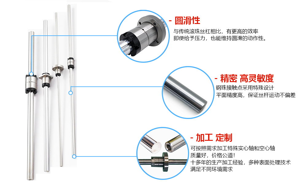 滚珠花键的优势特点